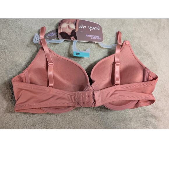 Secret Treasures Push up 34 B 34B Bra Pink Underwire New Tags Smooth‎ Padded - Picture 2 of 5